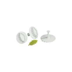 Clearance MALLARD FERRIERE 3 Découpoirs Petite Feuille de Houx à Poussoir