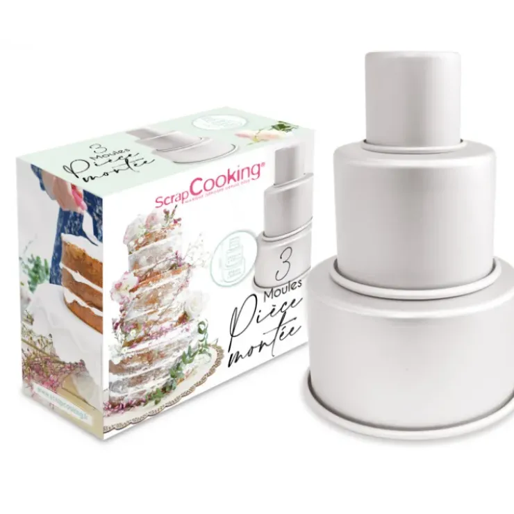 Outlet SCRAPCOOKING 3 Moules Pièce Montée Aluminium