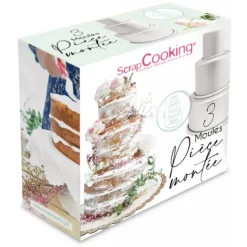 Outlet SCRAPCOOKING 3 Moules Pièce Montée Aluminium