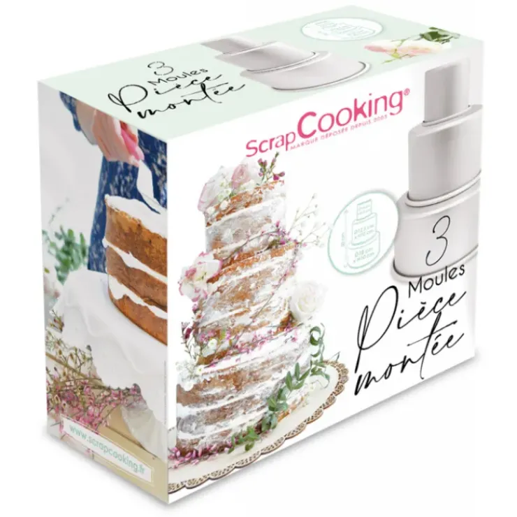 Outlet SCRAPCOOKING 3 Moules Pièce Montée Aluminium