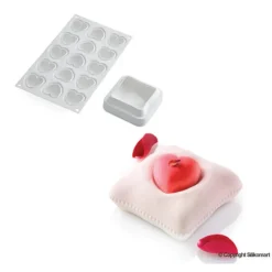 Best SILIKOMART 7 Moules Silicone Coussin et 1 Plaque 15 Cœurs Bombés Professional