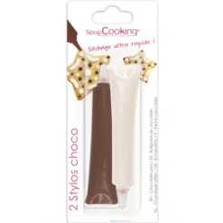 Hot SCRAPCOOKING 2 Stylos Chocolat Blanc et Chocolat au Lait 25g