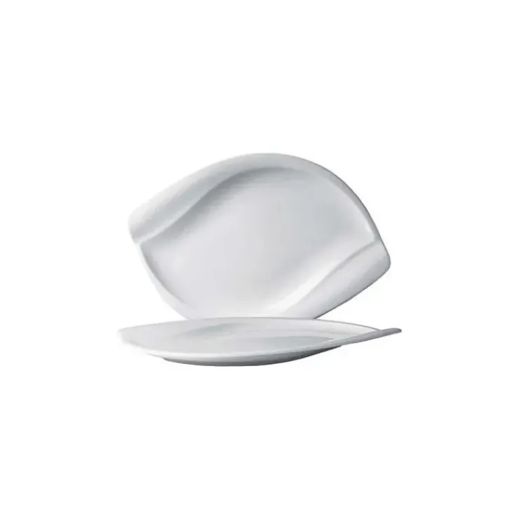 Outlet IN SITU Assiette Plate Porcelaine Leaf 28 x 19 cm (x6)