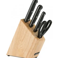 ARCOS Bloc à Couteaux 4 pièces (3 Couteaux + Ciseaux) UNIVERSAL Noir