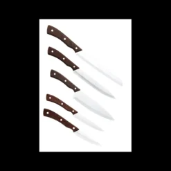 New LEBRUN Bloc à Couteaux Tressé + 5 Couteaux