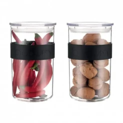 Best BODUM Bocal Plastique 1 L avec Couvercle (x2) PRESSO