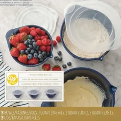 Online WILTON Bol Plastique avec Couvercle 0,95 L / 1,89 L / 2,84 L (x3)