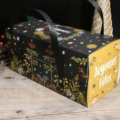 Sale PATISDECOR Boîte à Bûche 25 x 11 cm Végétal (x12) Patisdécor