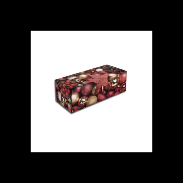 Discount CUISINEADDICT Boîte à Bûche 35x11cm Étoile Rouge de Noël (x25)
