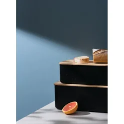 New BODUM Boîte à Pain 29 x 19 cm x H 11 cm Noir BISTRO