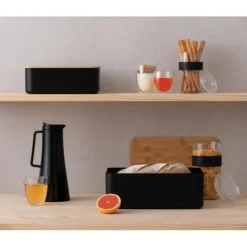 New BODUM Boîte à Pain 29 x 19 cm x H 11 cm Noir BISTRO