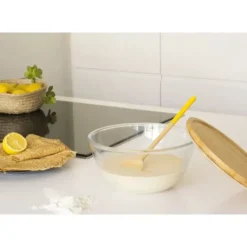 Hot PEBBLY Boîte de Conservation en Verre et Bambou Rond 2,6 L