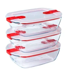 Outlet PYREX Boîte de Conservation en Verre Rectangulaire 28 x 20 cm 2,5 L Cook & Heat