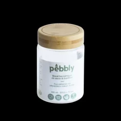 Clearance PEBBLY Boîte de Conservation en Verre et Bambou Rond 450 ml