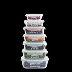 New PEBBLY Boîte de Conservation en Verre Rectangle 400 ml