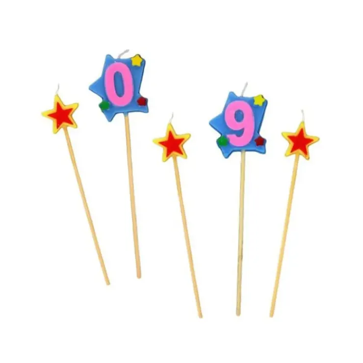 New GATODECO Bougie Chiffre 0 avec 2 bougies étoiles Gatodéco