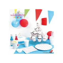 Hot SCRAPCOOKING Bougie Chiffre 7 Blanche à Etoiles Multicolores