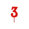Outlet GATODECO Bougie Chiffre 3 Rouge Gatodéco