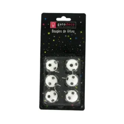 New GATODECO Bougies Ballons de Football (x6) Gatodéco