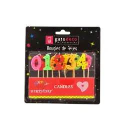 Online GATODECO Bougies Chiffres sur Piques Assorties (x10) Gatodéco