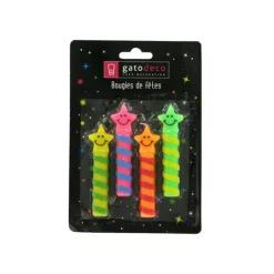 Hot GATODECO Bougies Smileys Etoiles (x4) Gatodéco