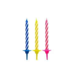 Hot GATODECO Bougies Torsadées Fines Assorties (x12) Gatodéco