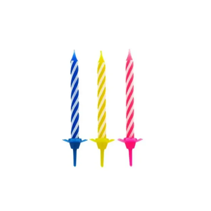 Hot GATODECO Bougies Torsadées Fines Assorties (x12) Gatodéco