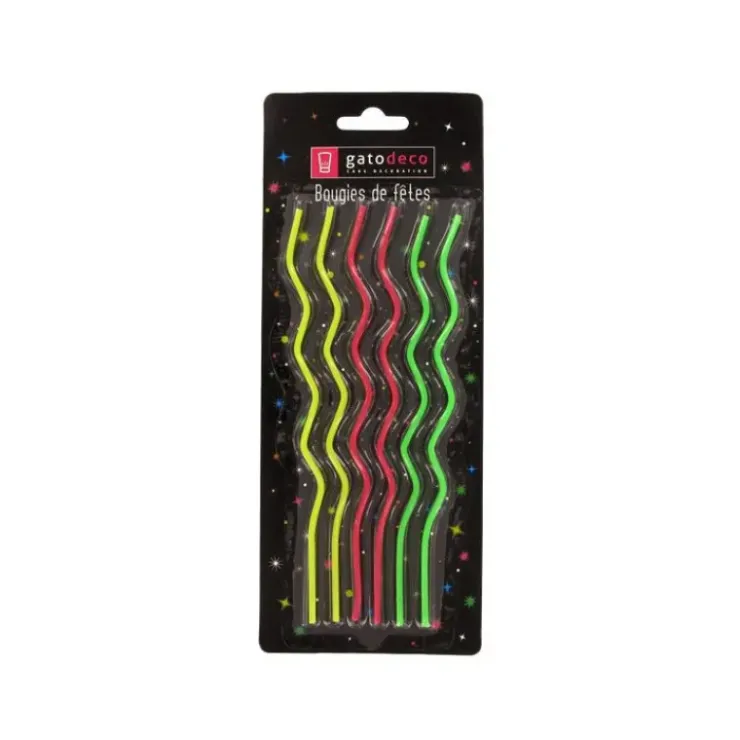 Discount GATODECO Bougies Zig-Zag Multicolores (x6) Gatodéco