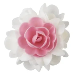 Online FLORENSUC Bouquet Fleur Azyme 10 cm Rose et Blanc 5 cm (x6)