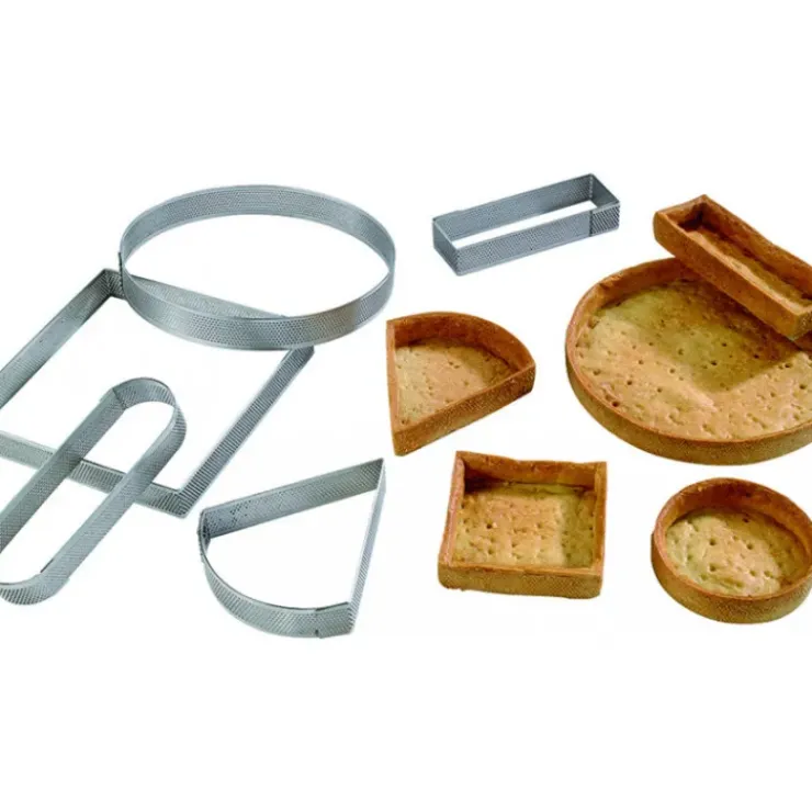 Clearance MALLARD FERRIERE Cadre à Tarte Carré Inox Perforé 10 cm H.2 cm