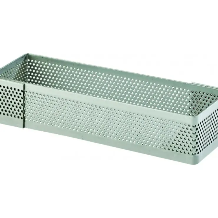 Hot MALLARD FERRIERE Cadre à Tarte Rectangle Inox Perforé 30x11 cm H.2 cm