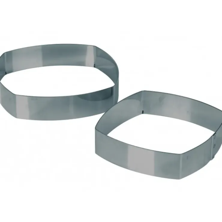 New MALLARD FERRIERE Cadre Pâtisserie Carré Bombé Inox 20 cm x H 4.5 cm Mallard Ferrière