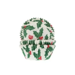 Clearance HOUSE OF MARIE Caissette Cupcake Houx de Noël (x50)