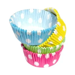 SCRAPCOOKING Caissette en Papier Pois 4 Couleurs x70