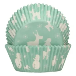 New WILTON Caissettes Cupcakes Féérie Hivernale Bleue et Blanches Funcakes (x48)