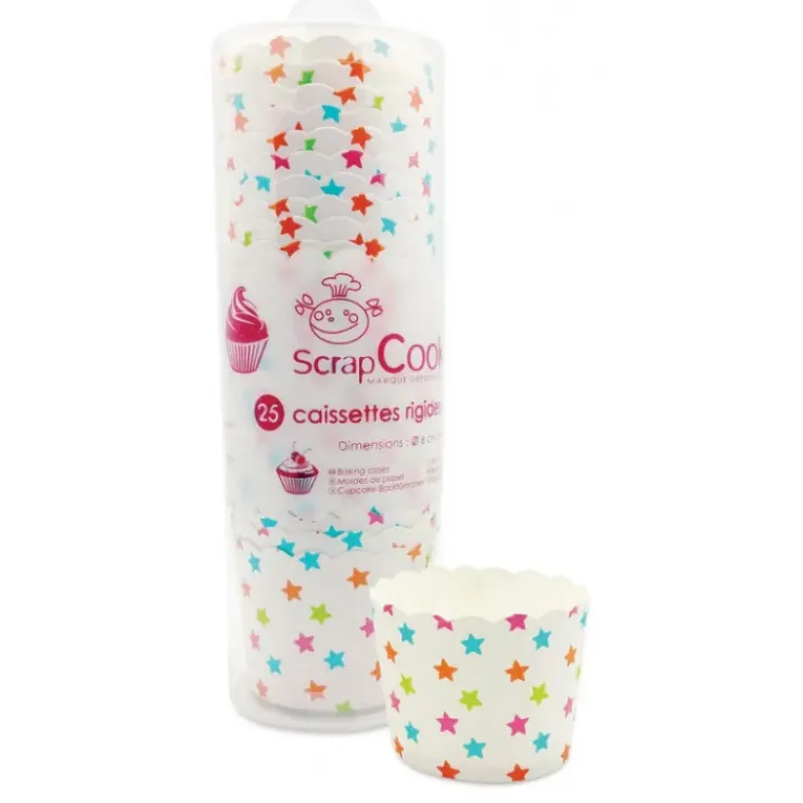 Sale SCRAPCOOKING Caissettes rigides de cuisson Motifs étoiles (x25)