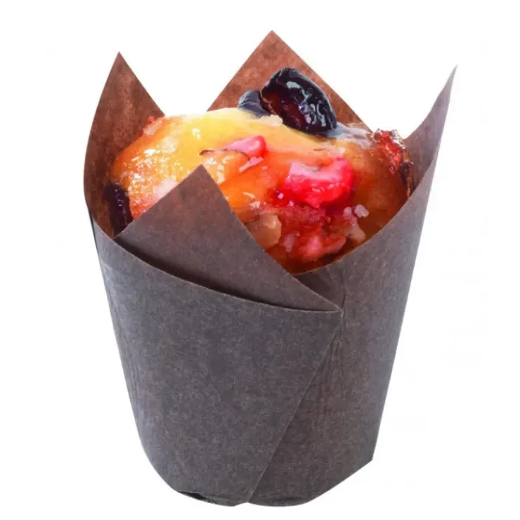 Best NORDIA Caissettes (x200) en Papier Tulipcup Brun Ø 5 cm H 9,5 cm