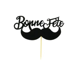 Sale PATISDECOR Cake Topper Bonne Fête Moustache sur Pic (x30) Patisdécor