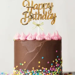 Outlet PATISDECOR Cake Topper Happy Birthday Doré Patisdécor