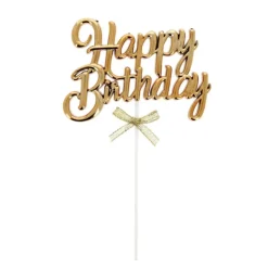 Outlet PATISDECOR Cake Topper Happy Birthday Doré Patisdécor