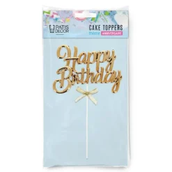 Outlet PATISDECOR Cake Topper Happy Birthday Doré Patisdécor