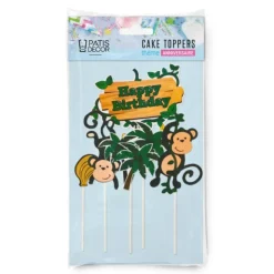 New PATISDECOR Cake Topper Happy Birthday Singes (x5) Patisdécor
