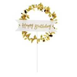 Discount PATISDECOR Cake Topper Happy Birthday Couronne Dorée Patisdécor