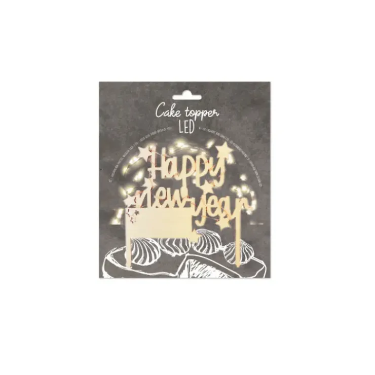 Hot SCRAPCOOKING Cake Topper Happy New Year Led