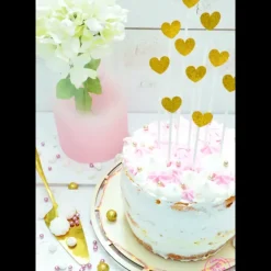 Outlet SCRAPCOOKING Cake Topper long 20 cm cœur doré (x10)
