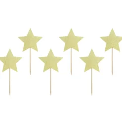Outlet PARTYDECO Cake Toppers Étoiles Or (x6)