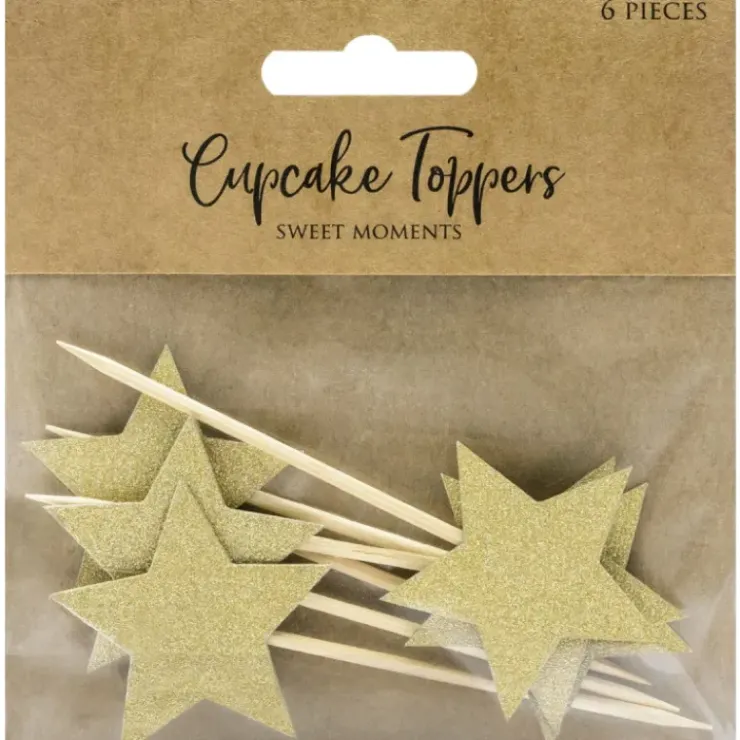 Outlet PARTYDECO Cake Toppers Étoiles Or (x6)
