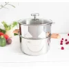 Best CRISTEL Casserole et Cuit Vapeur Inox Ø 24 cm Anses Hêtre Biome