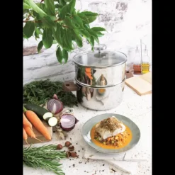 Best CRISTEL Casserole et Cuit Vapeur Inox Ø 20 cm Anses Hêtre Biome