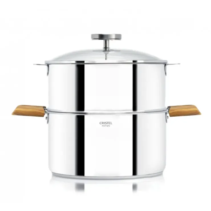 CRISTEL Casserole et Cuit Vapeur Inox Ø 20 cm Anses Olivier Biome